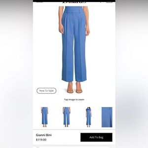 Gianni Bini Hartley Crepe Pleated Straight Wide Leg Coordinating Pants